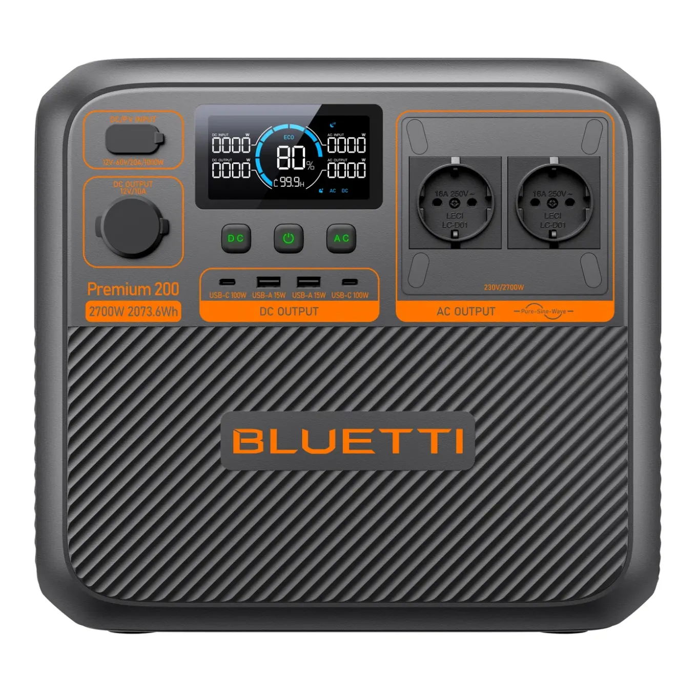 Powerstation Bluetti Premium 200 V2 (ac270p), Batterij 2073,6 Wh