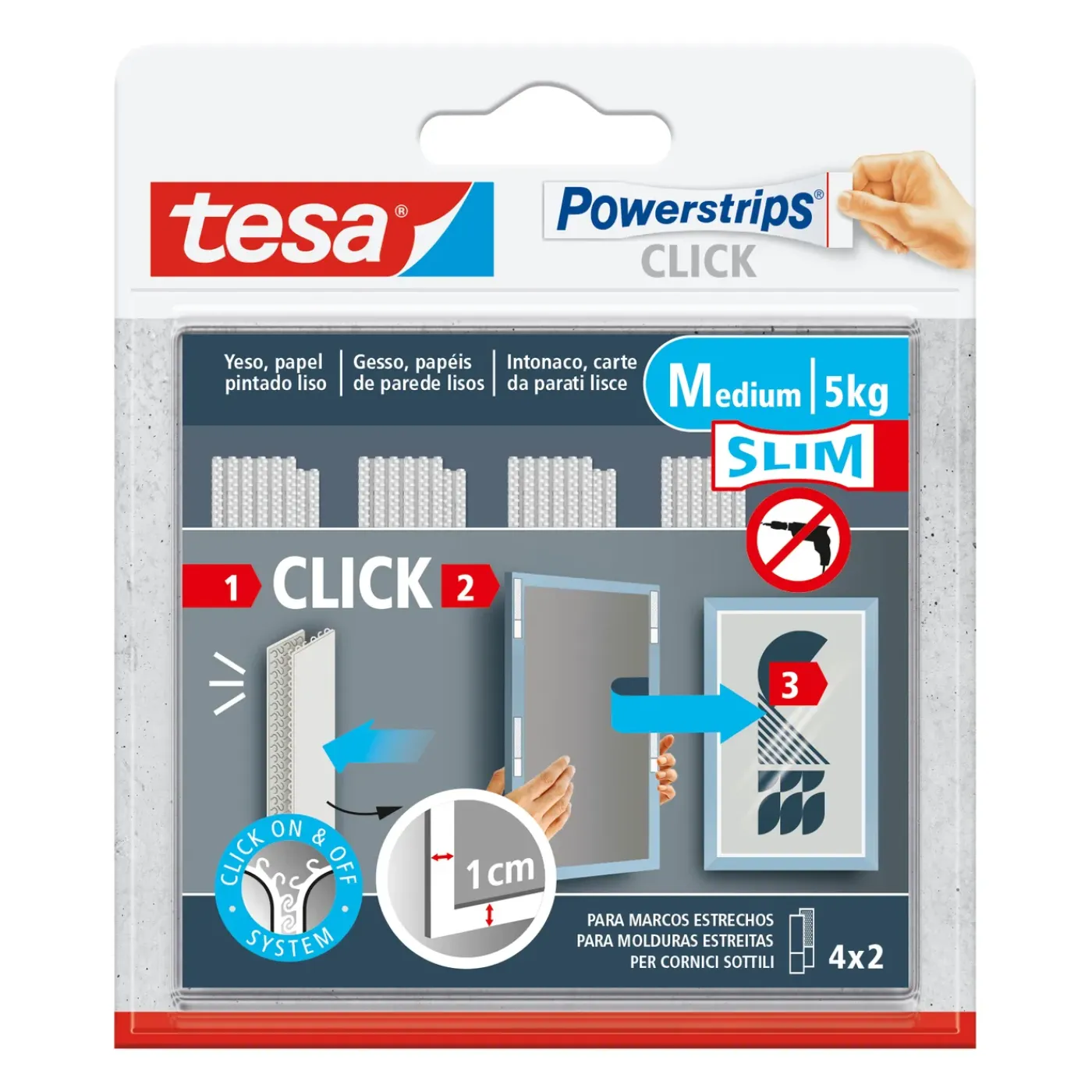 Tesa Powerstrips Click 4x2 Slim