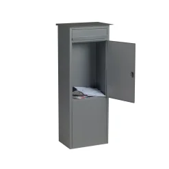 PRACTO Staande brievenbus B703A Frankfurt mat grijs 100x38x29 cm