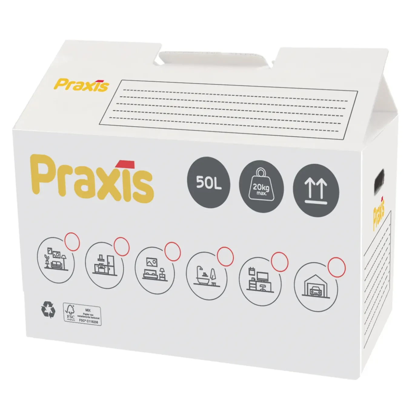 Praxis Verhuisdoos - Karton - 50L