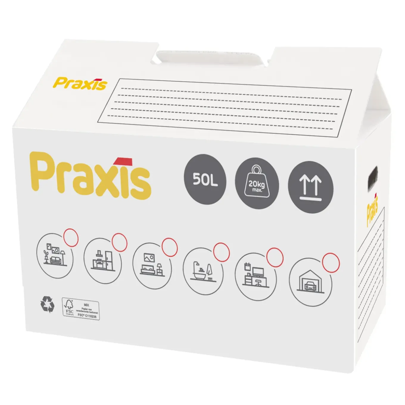 Praxis Verhuisdoos - Karton - 50L