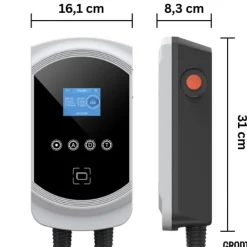 Premium Laadpaal 7,4 Kw Wit Met 5m Vaste Type 2 Kabel | 1-fase 32a | Loadbalancing |