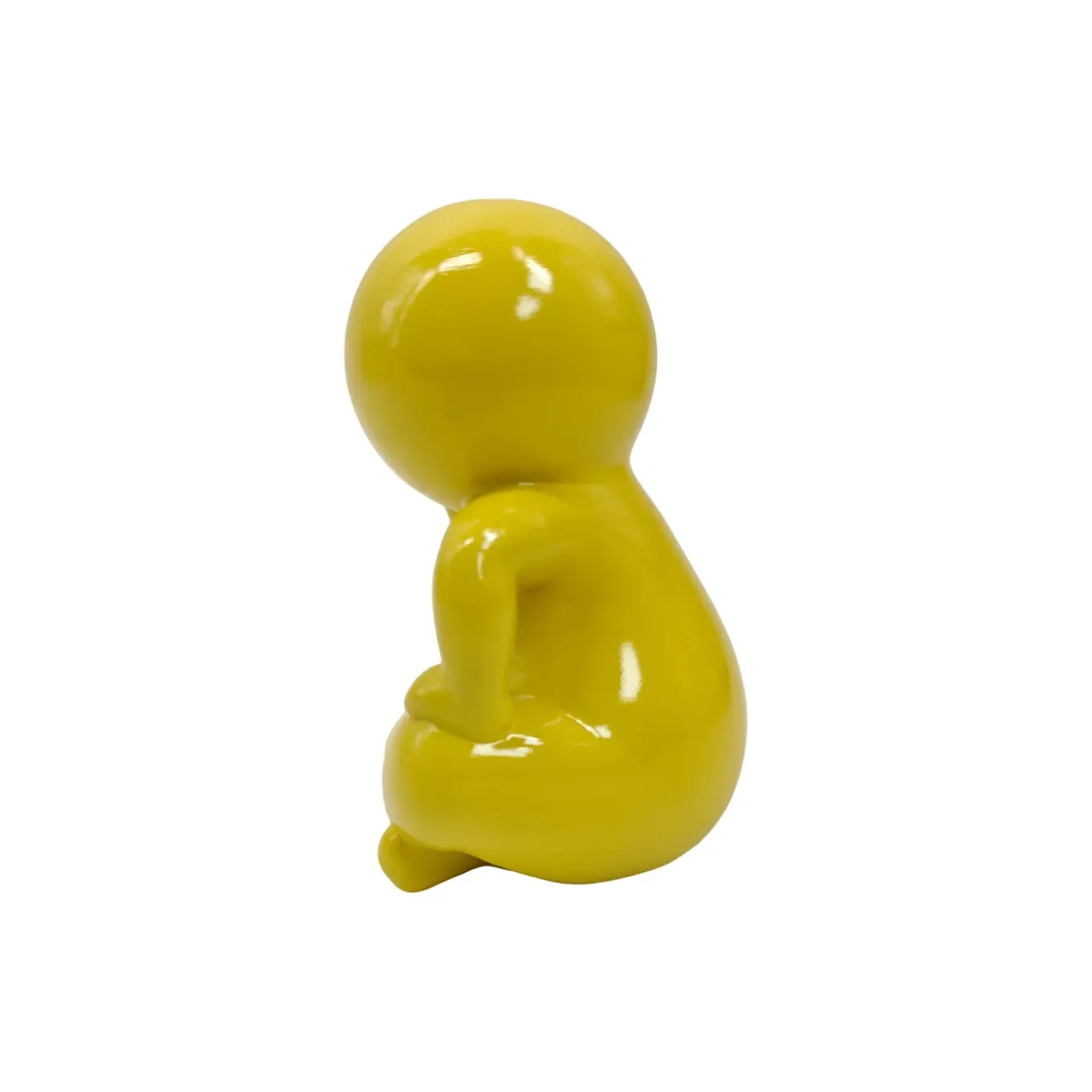 Present Time - Beeld Amigo Sitting Large - Geel - 24x21x34,8 Cm