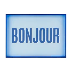 Present Time - Wall Art Bonjour Medium - Blauw