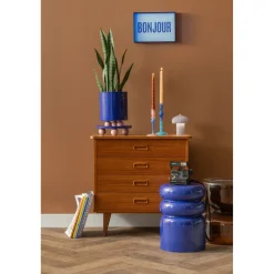 Present Time - Wall Art Bonjour Medium - Blauw