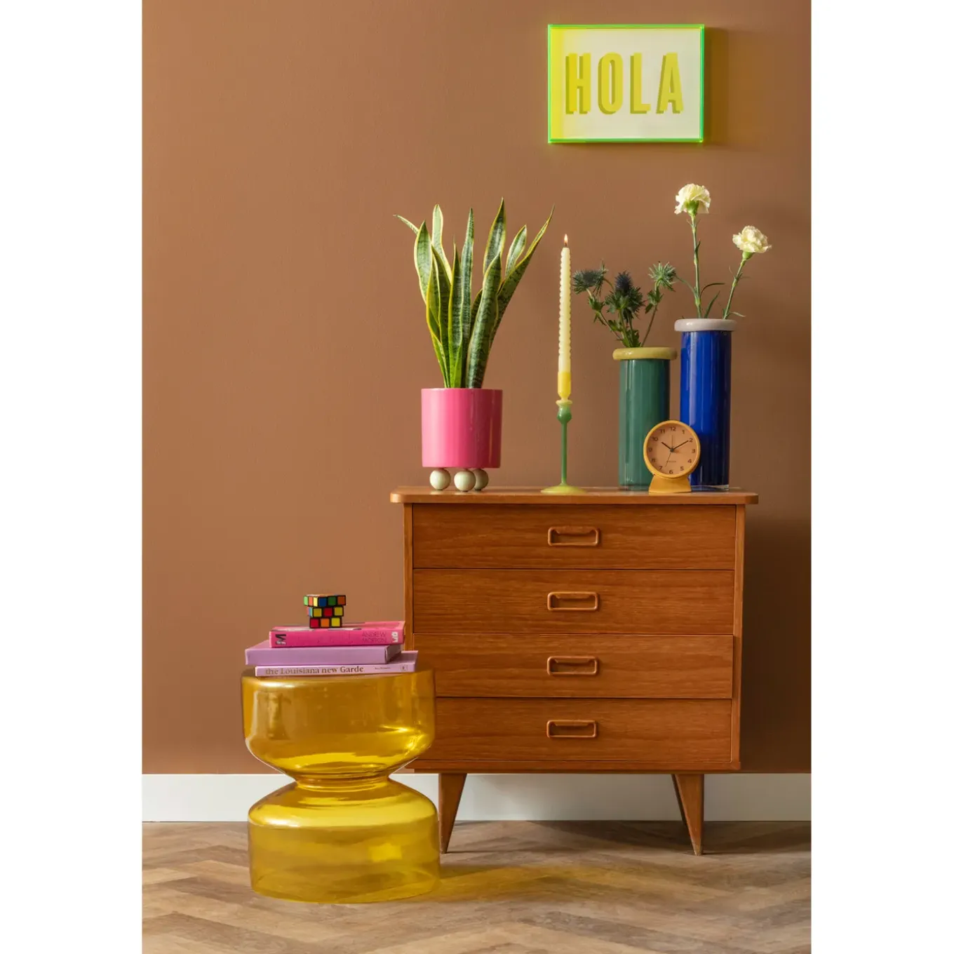 Present Time - Wall Art Hola Medium - Geel