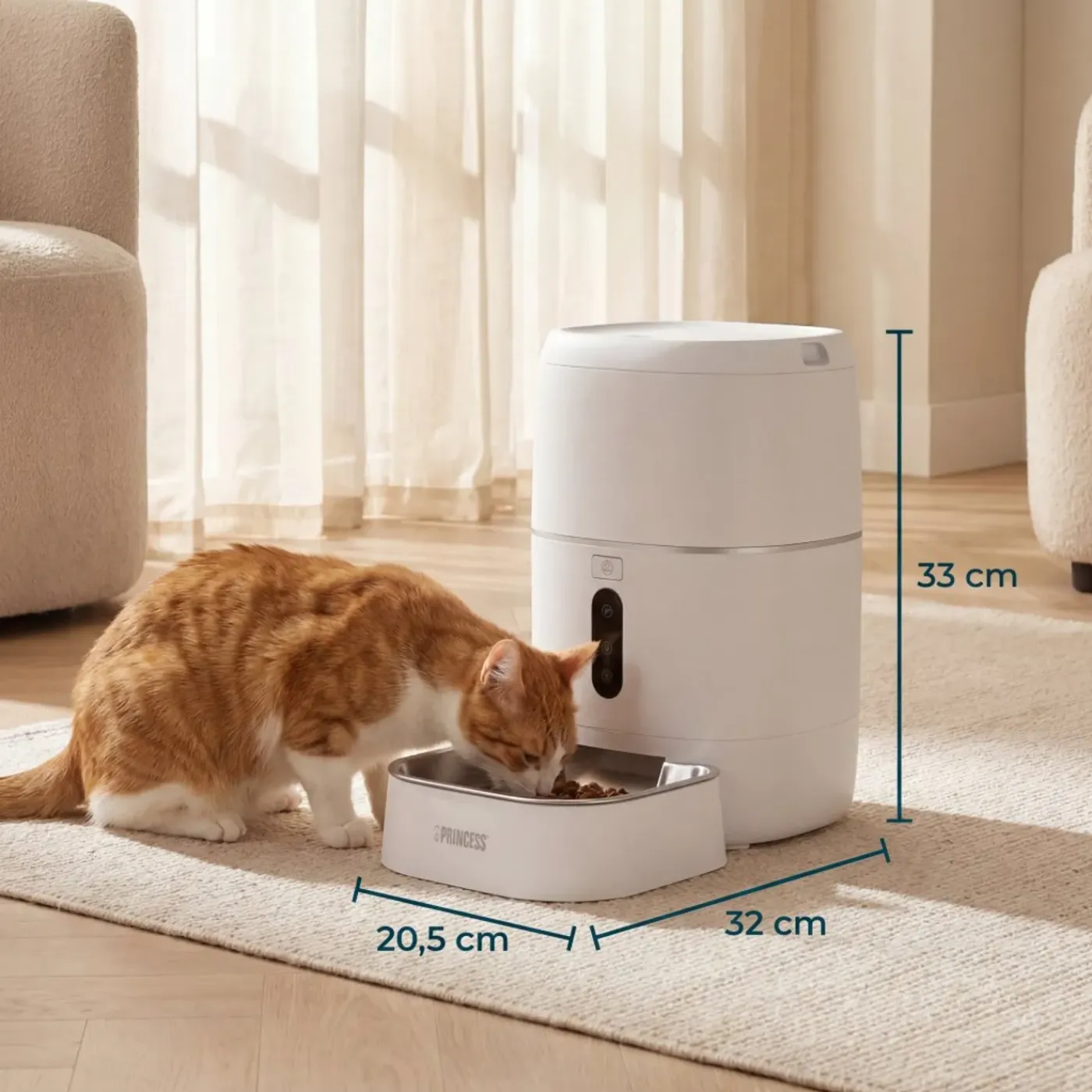 Princess - Automatische Voerbak 6L - Smart - Kat & Hond - App - RVS Kom - BPA-vrij - 610060
