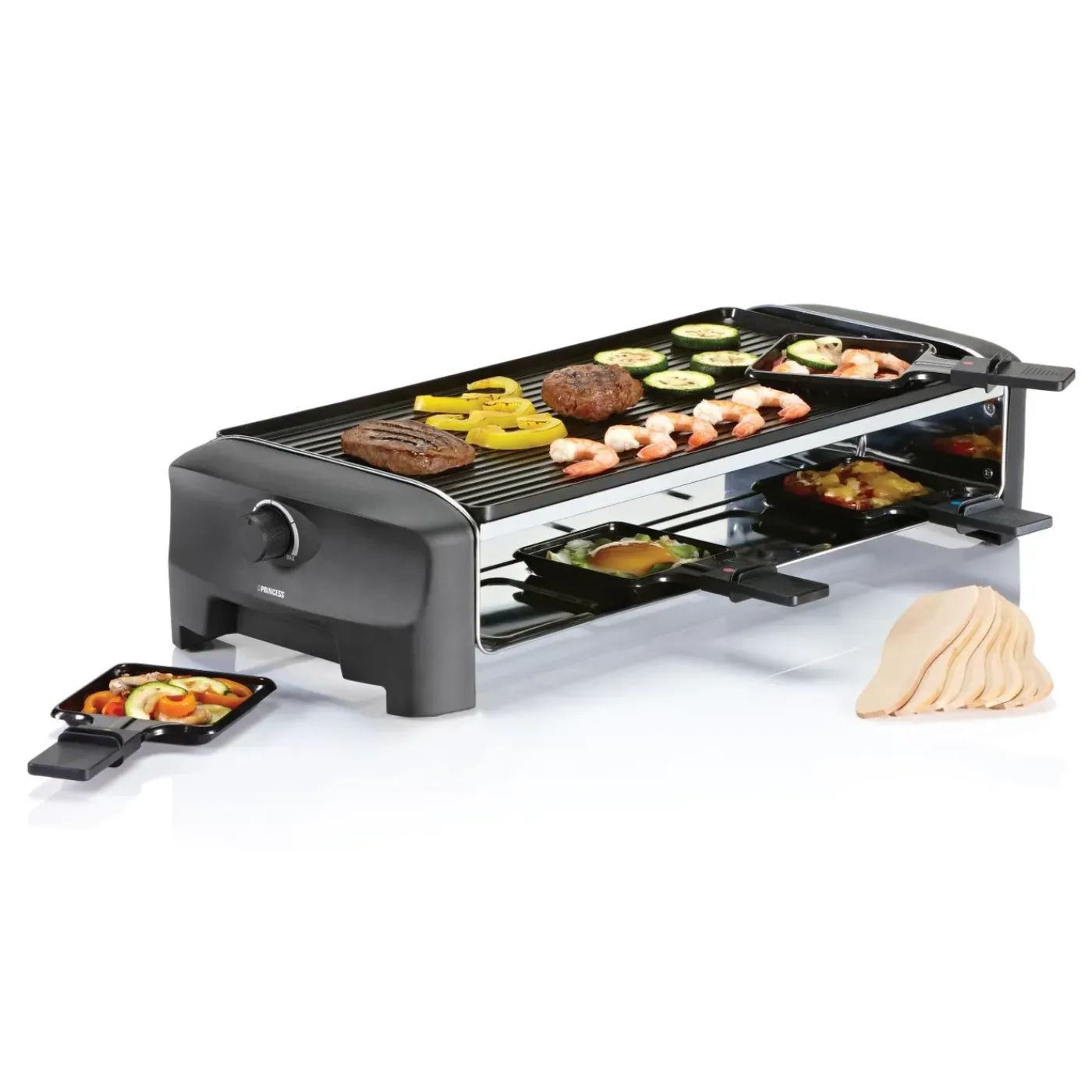 Princess 162840 Raclette Teppanyaki - Tafelgrill - 8 Personen - 1200 Watt