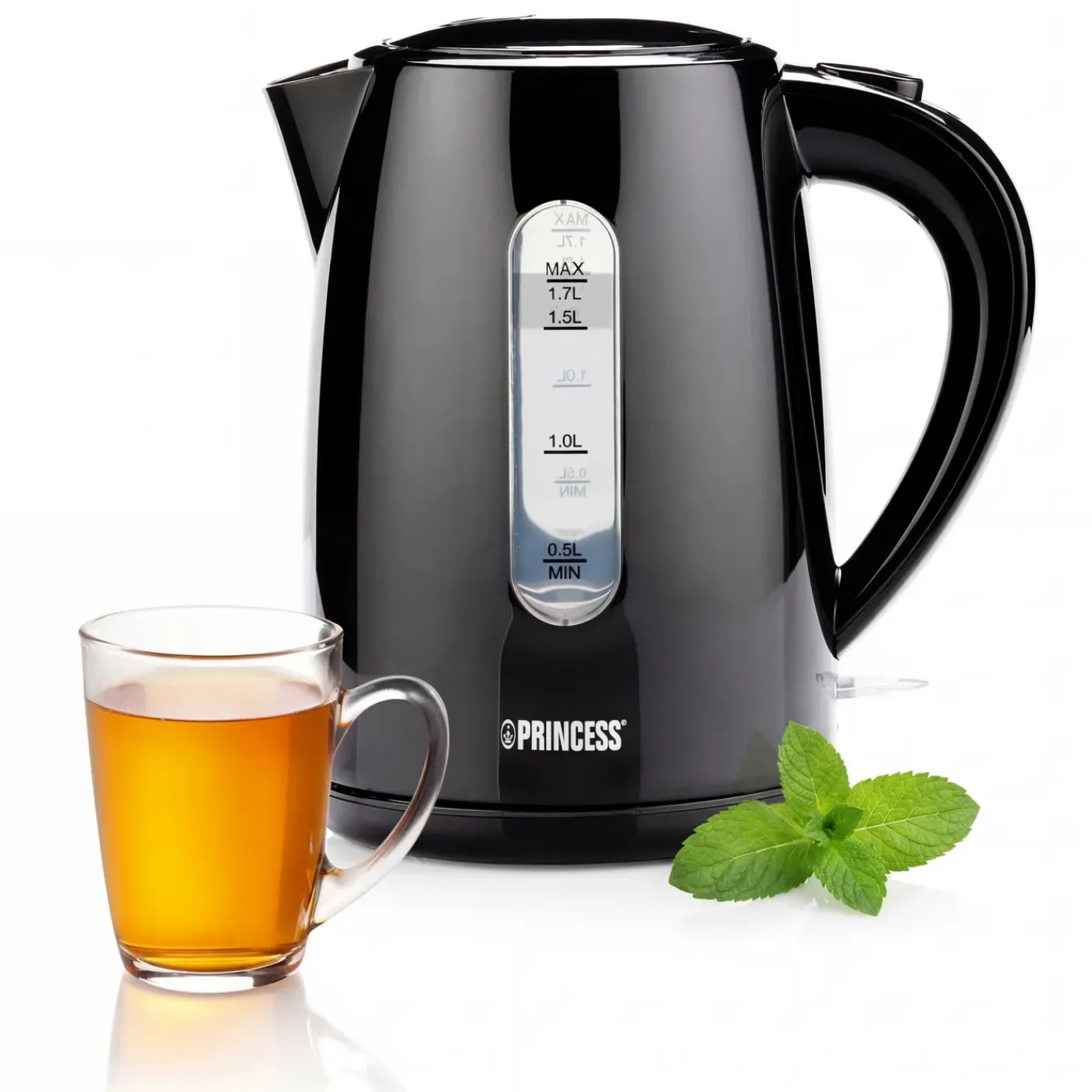 Princess Waterkoker Zwart - 1,7 Liter - 2200 Watt - 360 Graden Draaibaar - 236017