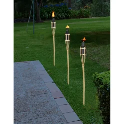 Pro Garden Tuinfakkels Voor Lampenolie - 1x - Bamboe - 65 Cm