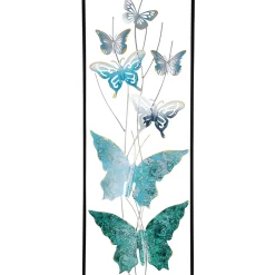 Pro Garden Wanddecoratie Vlinder - Blauw - 75 X 30 Cm- Metaal