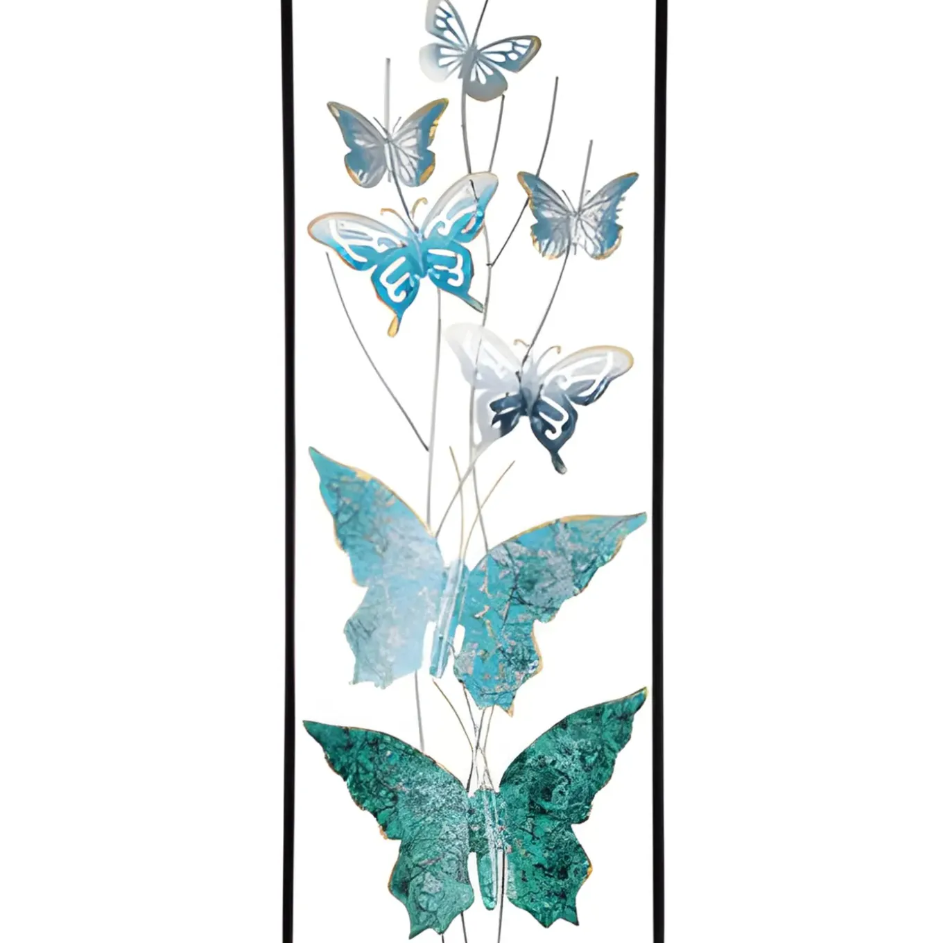 Pro Garden Wanddecoratie Vlinder - Blauw - 75 X 30 Cm- Metaal
