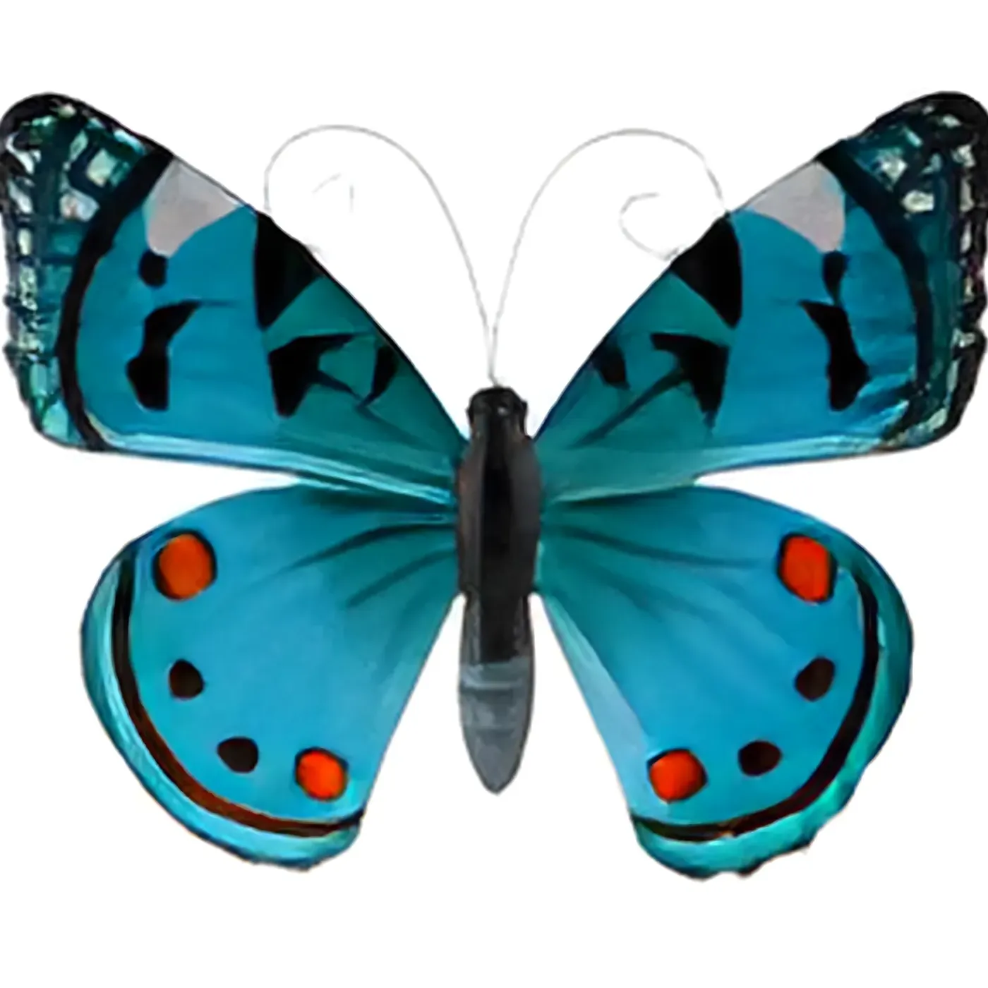 Pro Garden Wanddecoratie Vlinder - Aqua - 34 X 28cm - Metaal