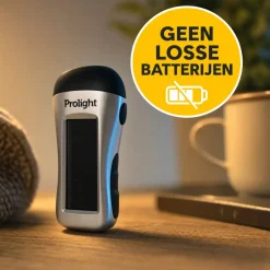Prolight Zaklamp Oplaadbaar Via Dynamo, Usb En Solar - Grijs