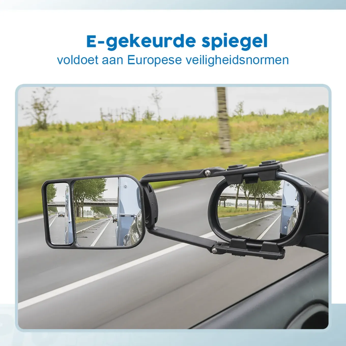 Proplus - Caravan Spiegel Duo - Zwart - 23 Cm - Voor Links En Rechts
