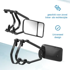 Proplus - Caravan Spiegel Duo - Zwart - 23 Cm - Voor Links En Rechts