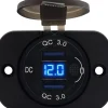 Proride - Usb Autolader - 2 Poorten - Qc3.0 18w - Voltmeter - Schakelaar - 12v - Ip54