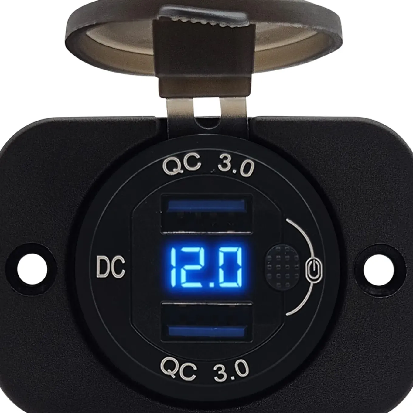 Proride - Usb Autolader - 2 Poorten - Qc3.0 18w - Voltmeter - Schakelaar - 12v - Ip54