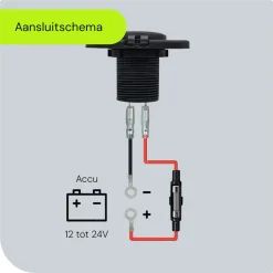 Proride - Usb Autolader - 2 Poorten - Qc3.0 18w - Voltmeter - Schakelaar - 12v - Ip54
