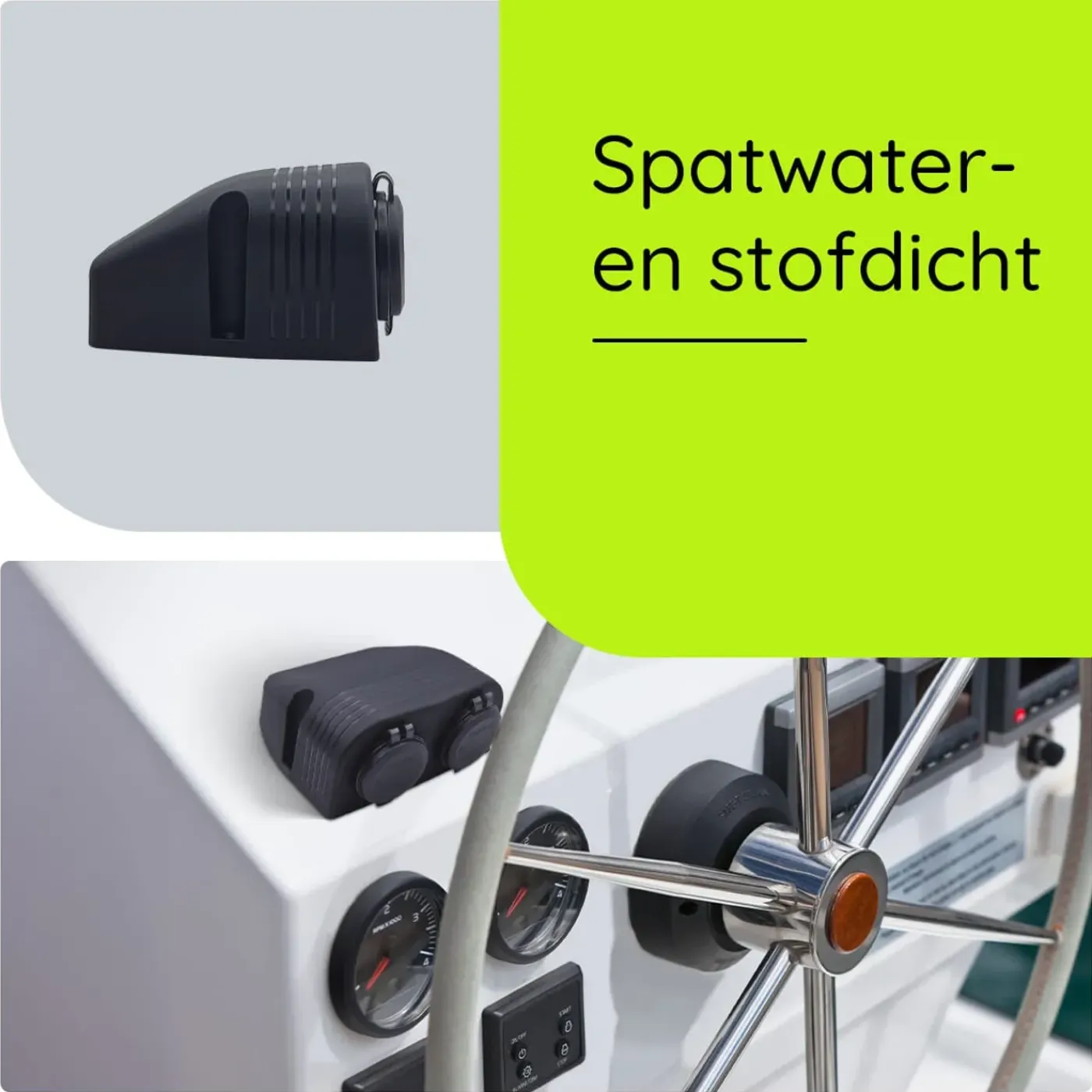 ProRide - Usb/usb-c Snellader - 3 Poorten - Qc3.0 18w - Voltmeter - Schakelaar - 12v