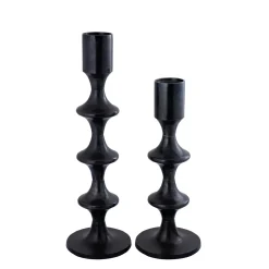 PTMD Collection Ptmd Candlestick Taika - 31x31x73 Cm - Aluminium - Black