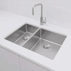 Pure.sink Comfort 1,5 Anderhalve Rvs Spoelbak 18+34 Cm Grote Bak Rechts Pcm183440-02.