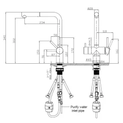 Pure.Sink Elite Steel Clear-s Pvd Gun Metal 3-weg Keukenkraan Met Uittrekbare Uitloop En Gefilterd