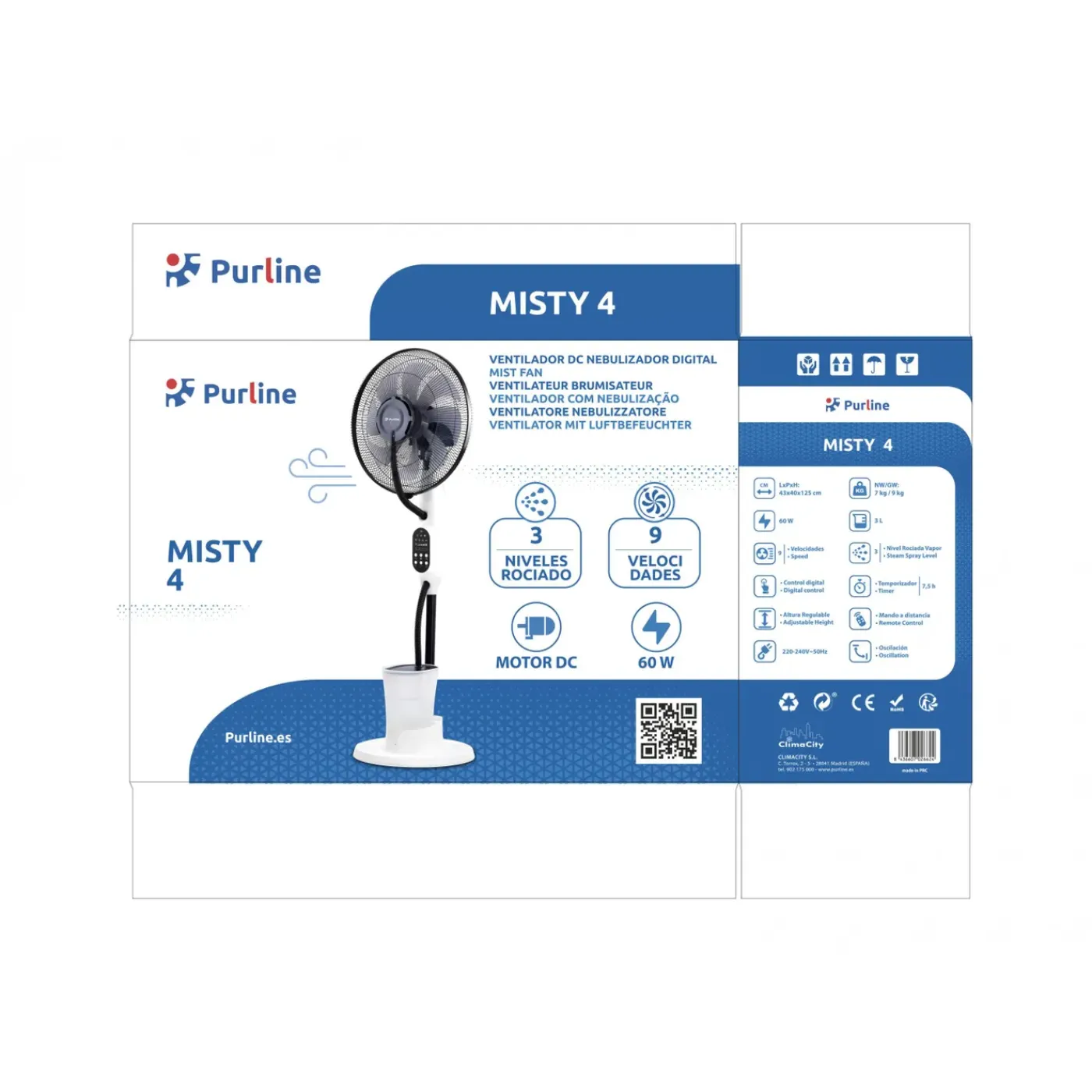 PURLINE Digitale Dc-vernevelaarventilator