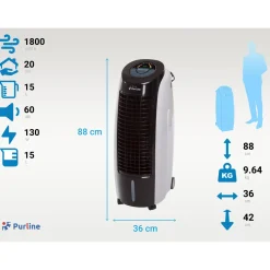 Purline Draagbare Verdampingsairconditioner Met 6 Snelheden En Timer