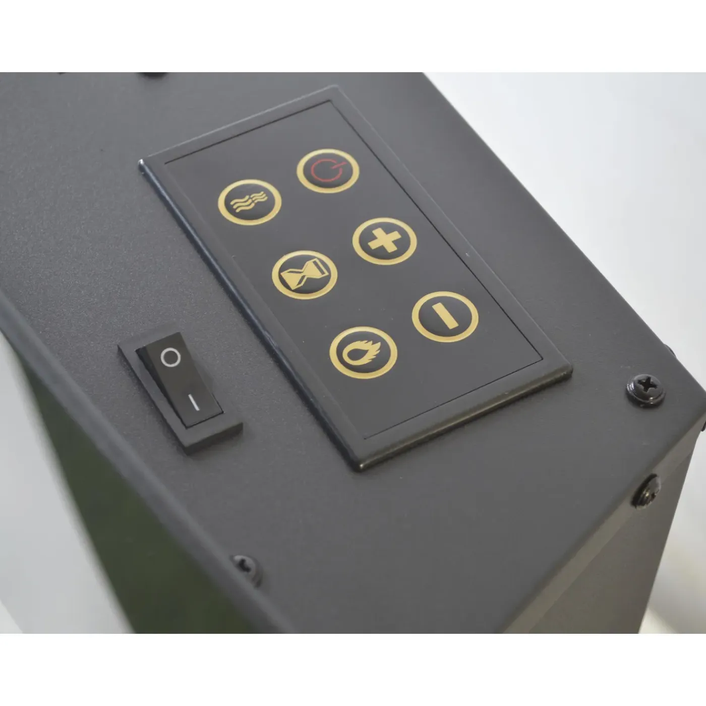 PURLINE Elektrische Haard- 2000w- Zwart Gehard Glas- Met Voet En Afstandsbediening