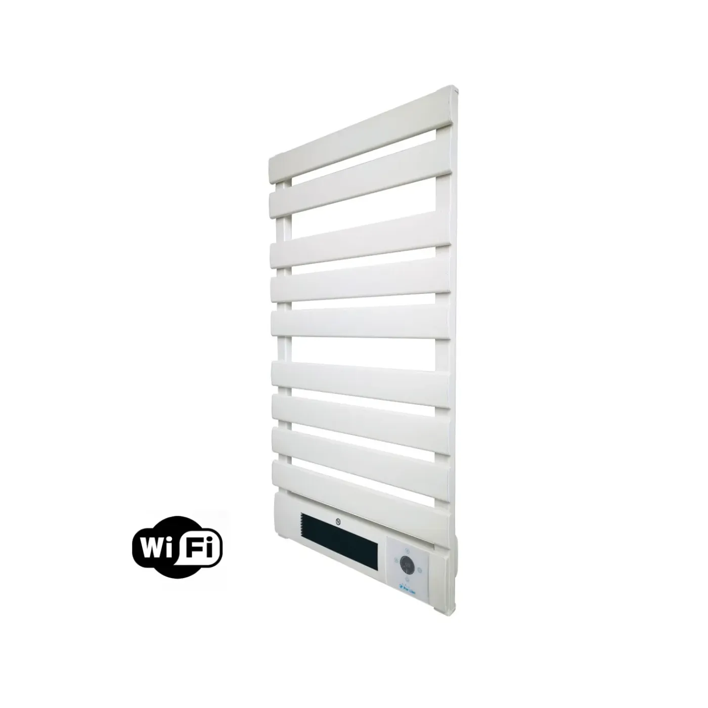 PURLINE Elektrisch Handdoekrek 1500w In Aluminium- Wit- Led-display En Wifi-bediening