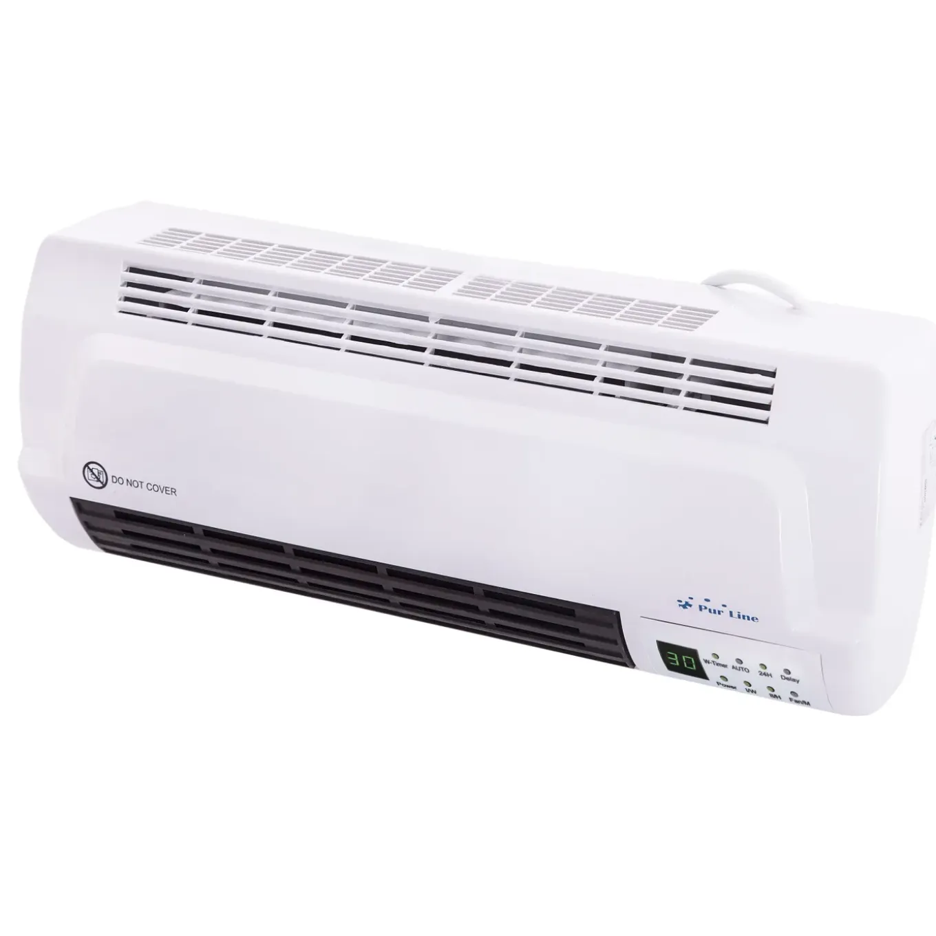 Purline Keramische Splitverwarmer 2000 W- Wandmontage- Wit- Afstandsbediening- Timer- 3 Bedrijfsmodi
