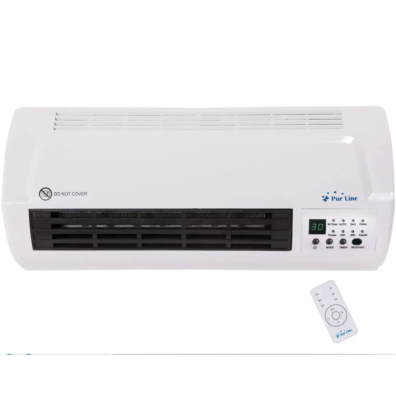 Purline Keramische Splitverwarmer 2000 W- Wandmontage- Wit- Afstandsbediening- Timer- 3 Bedrijfsmodi