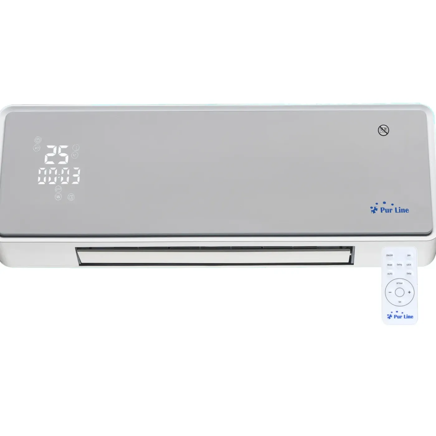 PURLINE Keramische Wandkachel 2000 W Wit Glasfront- Afstandsbediening En Timer