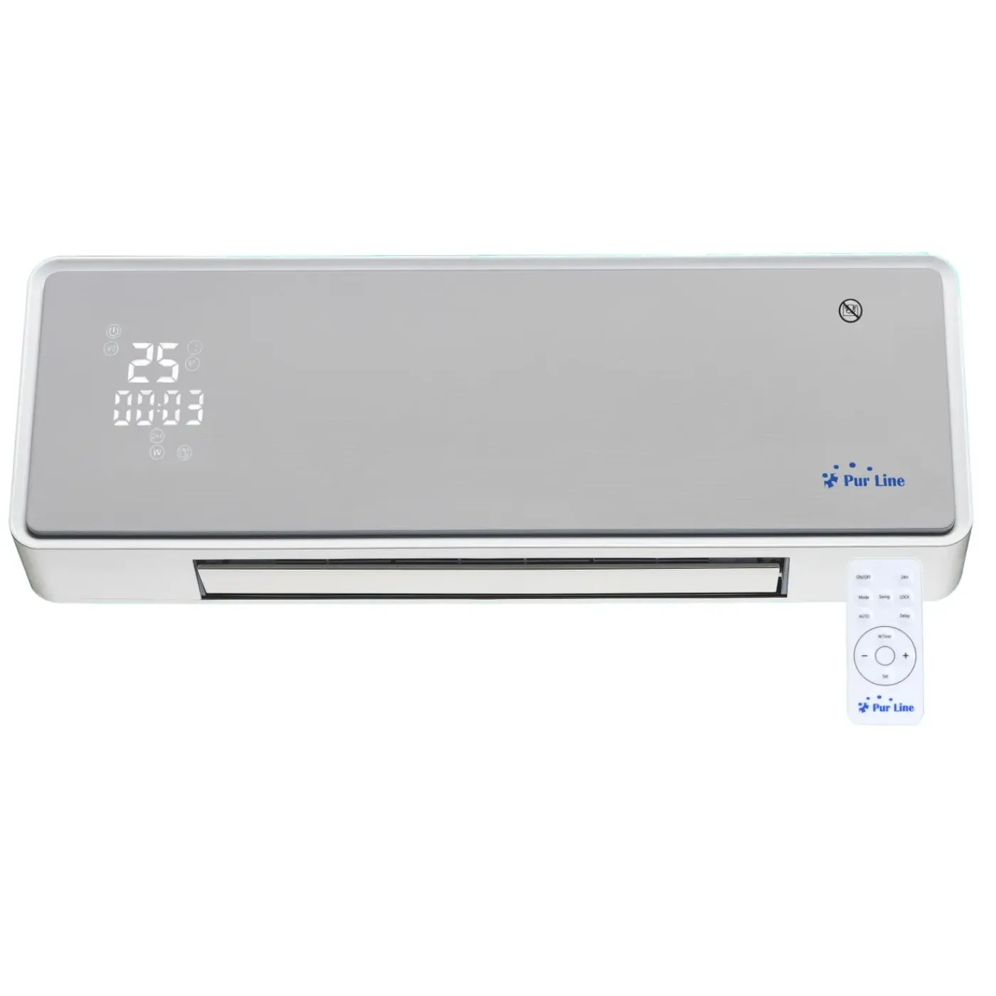 PURLINE Keramische Wandkachel 2000 W Wit Glasfront- Afstandsbediening En Timer