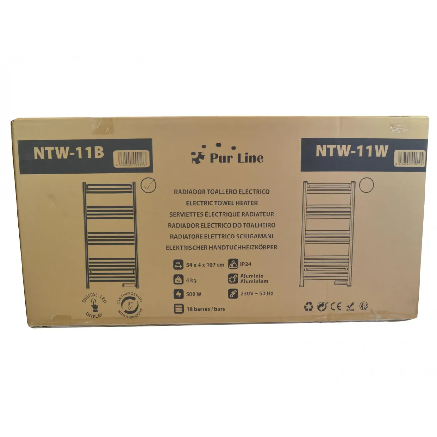 PURLINE 500 W Aluminium Handdoekhouder Met Timer