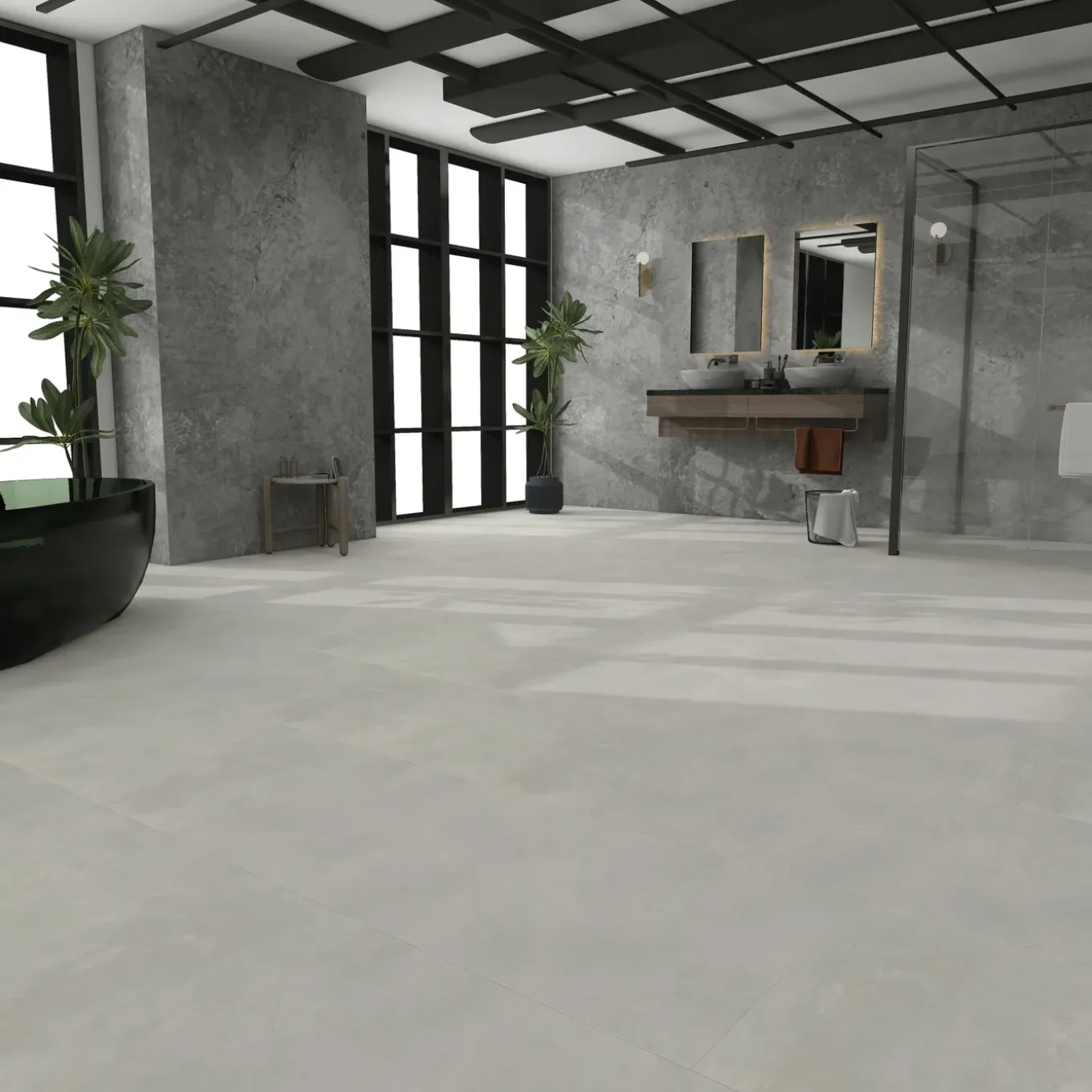 PVC Vloertegel XXL Solid Rock Light Concrete - 4-zijdige V-groef - 2,977m²