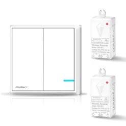 PWR4U Draadloze wandschakelaar - Inbouw lichtschakelaar - Verlichting - Serieschakelaar - Set