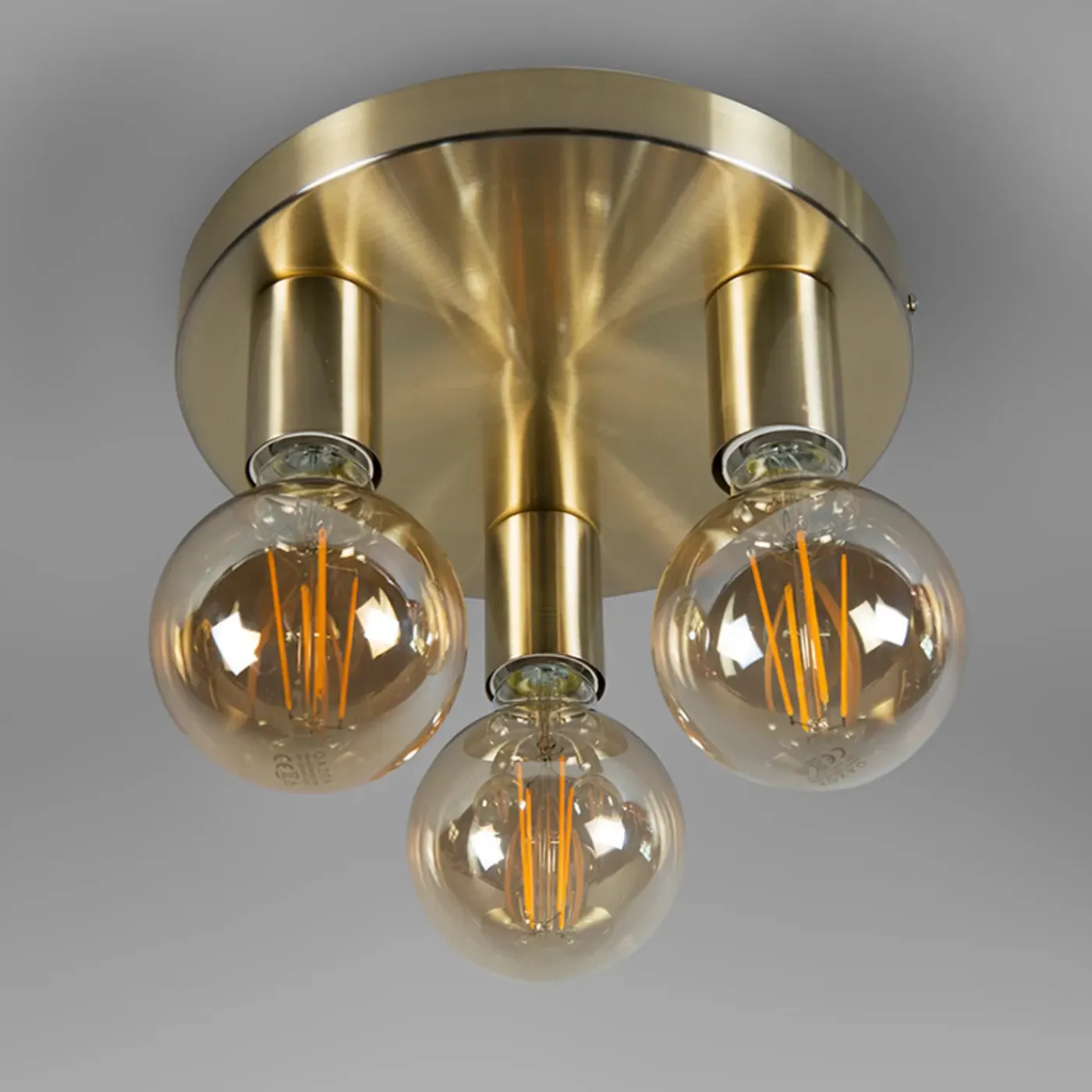 QAZQA Art Deco Plafondlamp Goud Rond - Facil 3