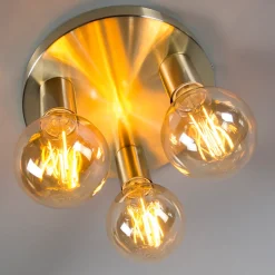 QAZQA Art Deco Plafondlamp Goud Rond - Facil 3