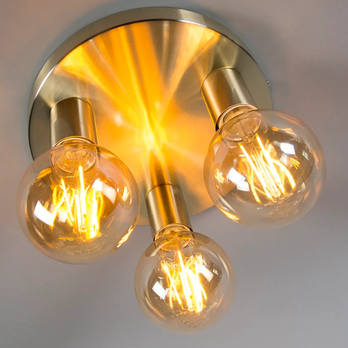 QAZQA Art Deco Plafondlamp Goud Rond - Facil 3
