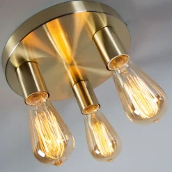 QAZQA Art Deco Plafondlamp Goud Rond - Facil 3