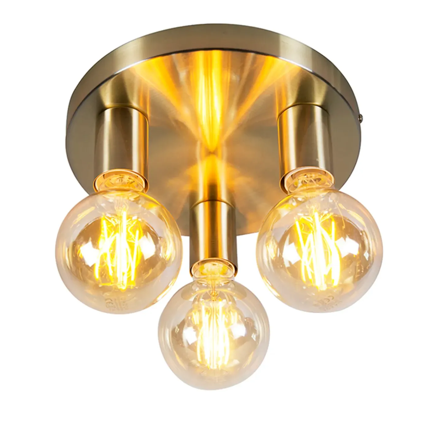 QAZQA Art Deco Plafondlamp Goud Rond - Facil 3