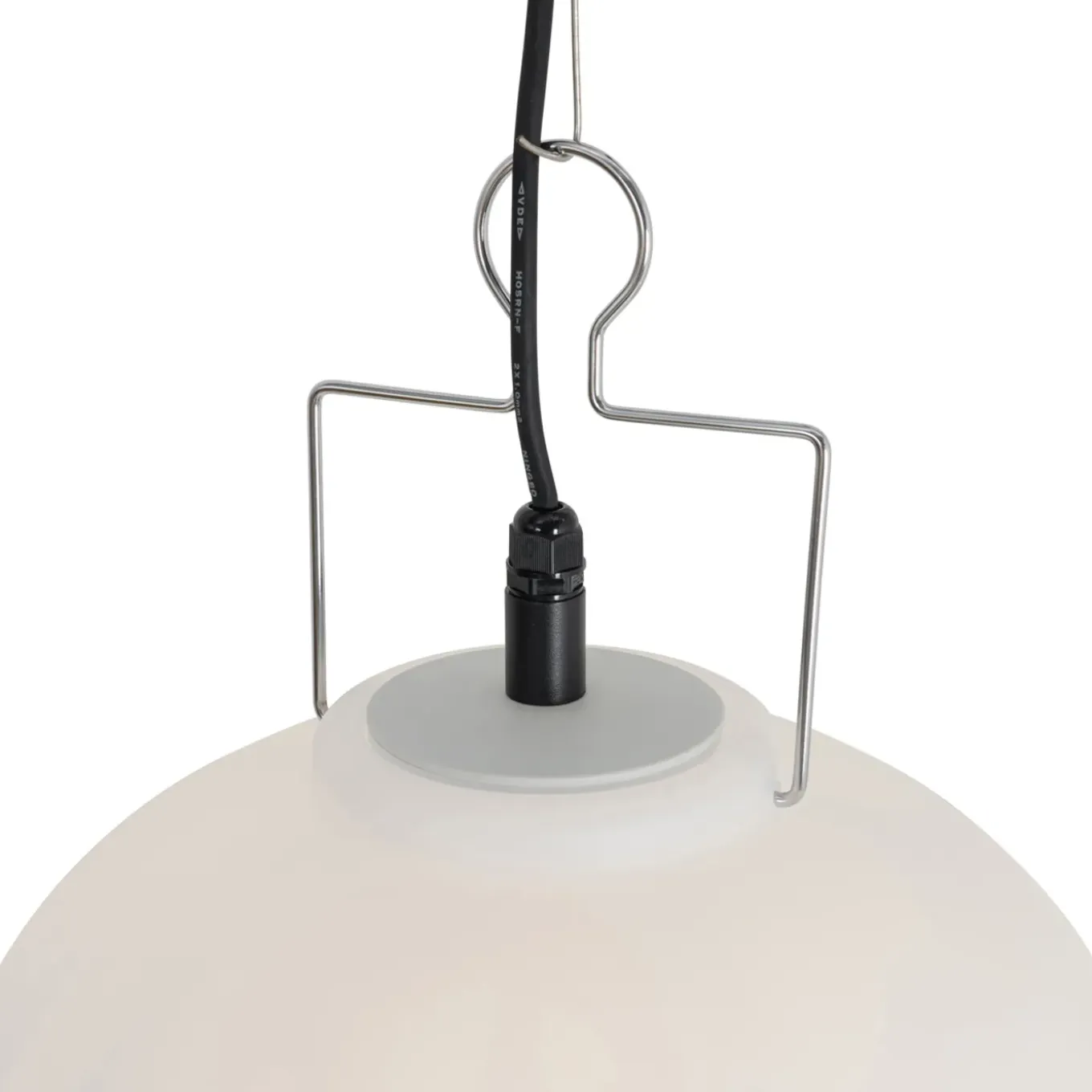 Qazqa Buiten Hanglamp Wit 35 Cm Met Stekker Ip44 - Pion