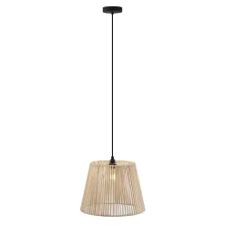 QAZQA Buiten Hanglamp Zwart Met Beige Kap Van Touw Ip44 - Cava Jayla