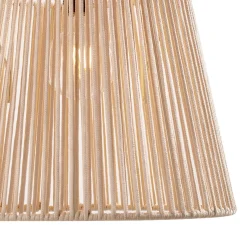 QAZQA Buiten Hanglamp Zwart Met Beige Kap Van Touw Ip44 - Cava Jayla