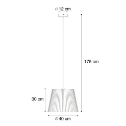 QAZQA Buiten Hanglamp Zwart Met Zwarte Kap Van Touw Ip44 - Cava Jayla