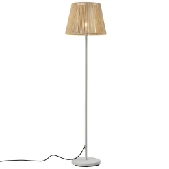 Qazqa Buiten Vloerlamp Wit Met Kap Beige Touw Ip44 - Virginia Jayla