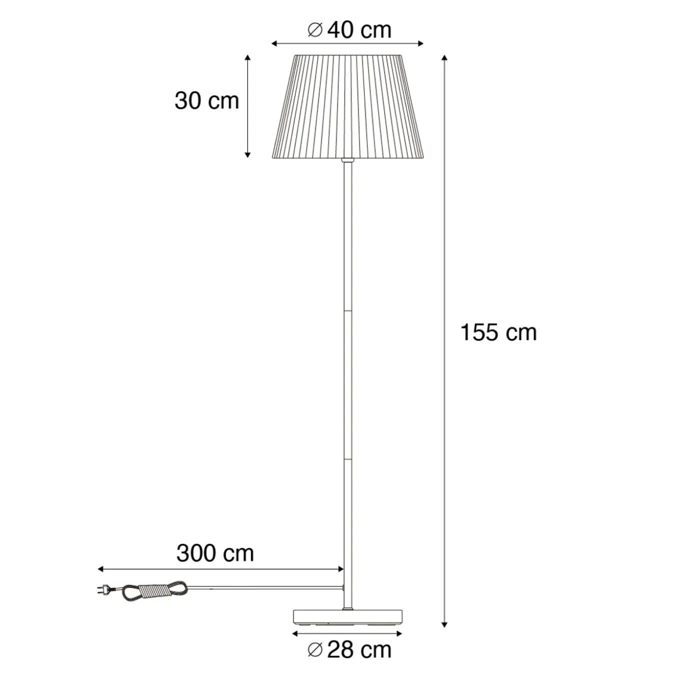 Qazqa Buiten Vloerlamp Wit Met Kap Beige Touw Ip44 - Virginia Jayla