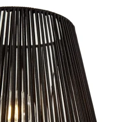 QAZQA Buiten Vloerlamp Zwart Met Kap Zwart Touw Ip44 - Virginia Jayla